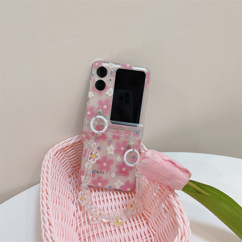 Husa OPPO Find N2 Flip, carcasa PC cu design pictat în stil desen animat, protecție pentru ecranul pliabil