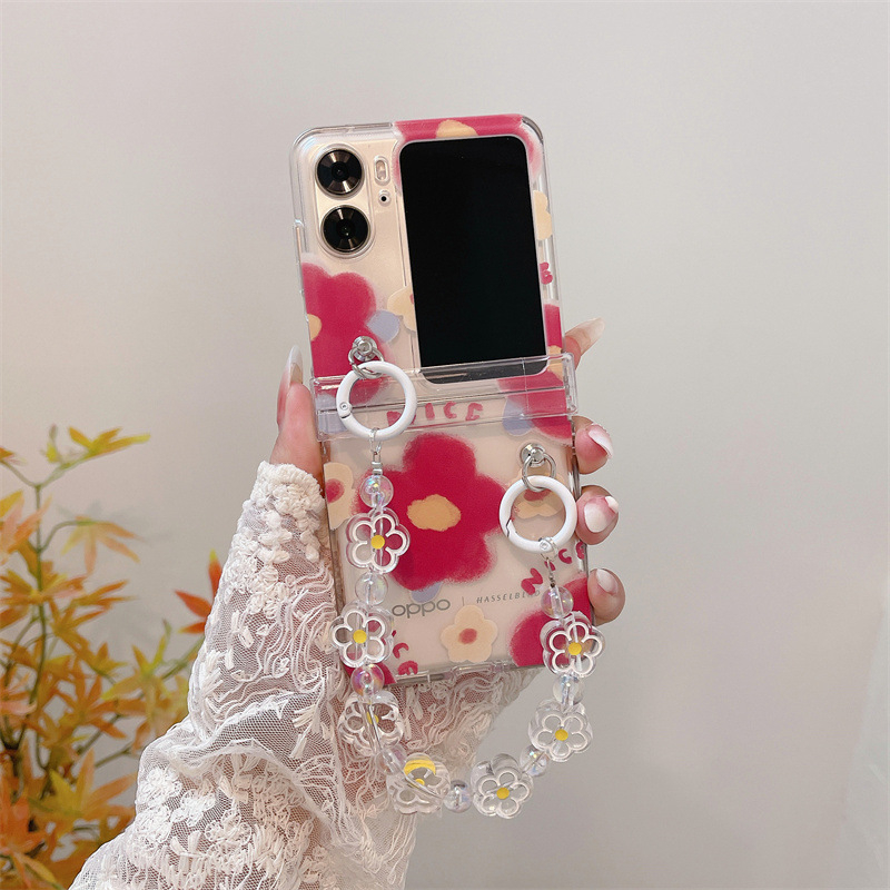 Husa OPPO Find N2 Flip, carcasa PC cu design pictat în stil desen animat, protecție pentru ecranul pliabil