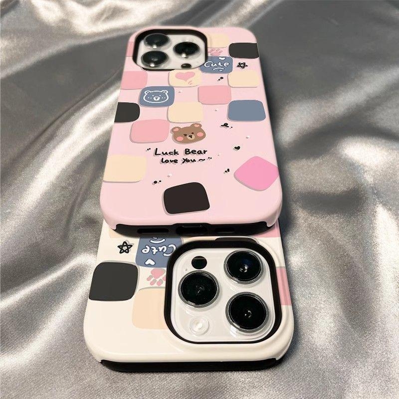 Lefan 2-u-1 futrola za iPhone 15 Pro, 14, 13/12/11 i XS – zelena, crtani stil, PC materijal, zaštita od padova