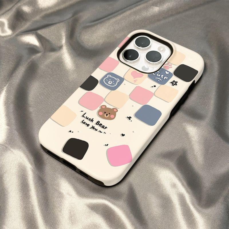 Lefan 2-u-1 futrola za iPhone 15 Pro, 14, 13/12/11 i XS – zelena, crtani stil, PC materijal, zaštita od padova