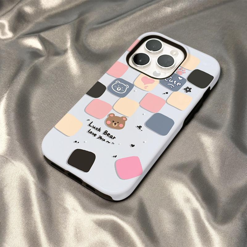 Lefan 2-u-1 futrola za iPhone 15 Pro, 14, 13/12/11 i XS – zelena, crtani stil, PC materijal, zaštita od padova