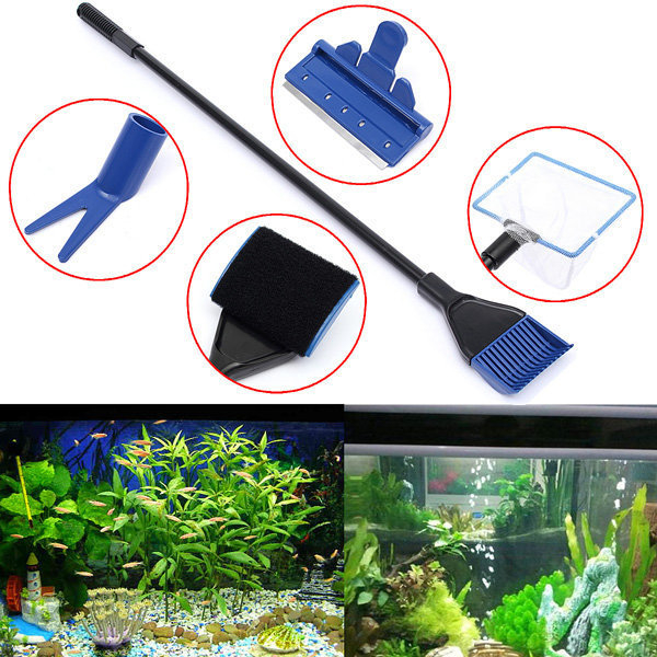 Akvarium set za čišćenje s dugačkom ručkom, pet u jednom, plastični