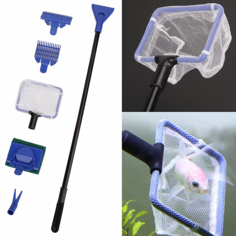Akvarium set za čišćenje s dugačkom ručkom, pet u jednom, plastični