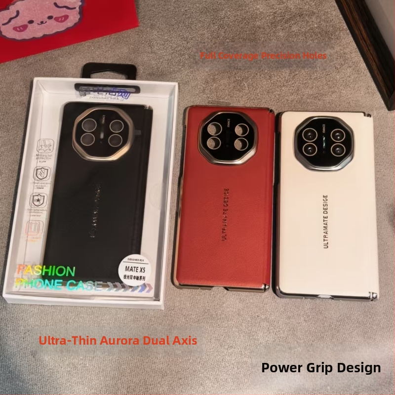 Palm Power Rule Ultra tenká Aurora dvojosová zadná ochranná pre Huawei Mate X5/X6 skladací telefón, TPU, elektroplatinovaný povrch, farby: červená, fialová, čierna, antik biela