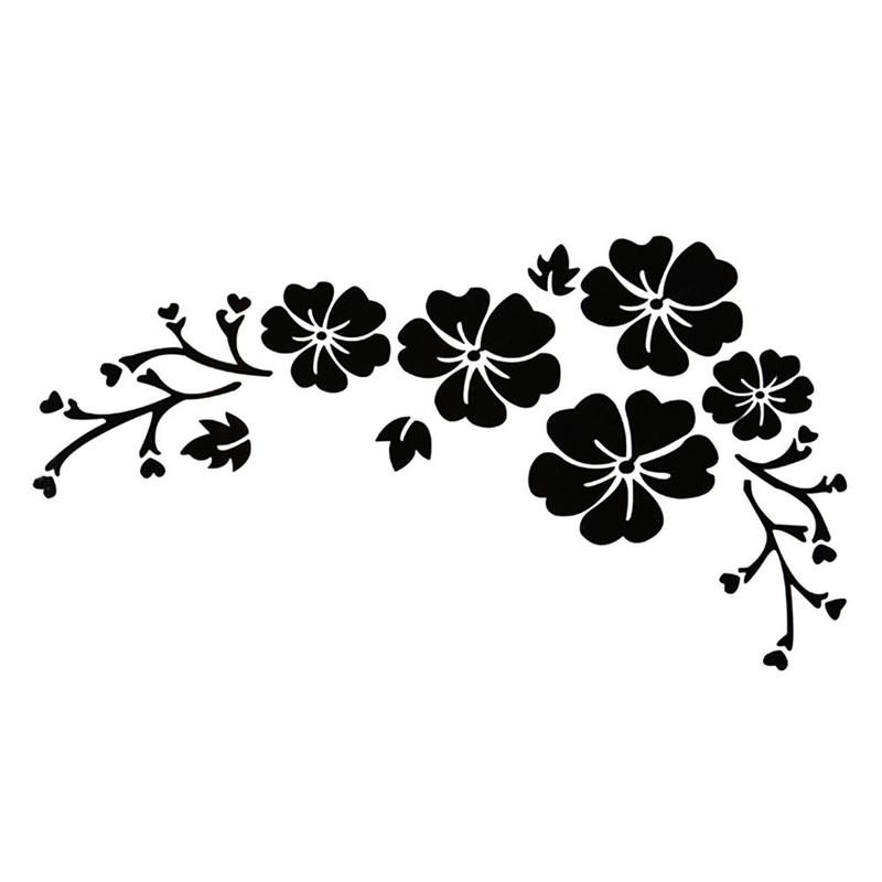 Virágmintás autómatricák, kaparós matricák, autódekorációs matricák, első lökhárító matricák, hibiszkusz virágok