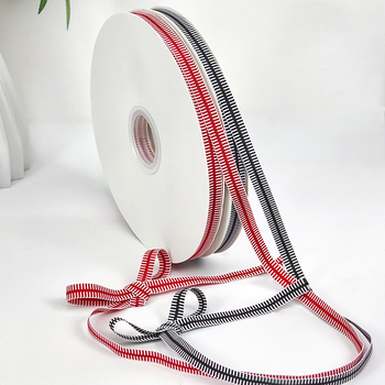 Intercolor pletena traka od poliestera s vodoravnim crno-crvenim prugama, traka za šešir za DIY modu