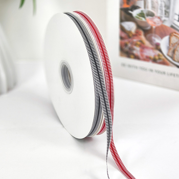Intercolor pletena traka od poliestera s vodoravnim crno-crvenim prugama, traka za šešir za DIY modu