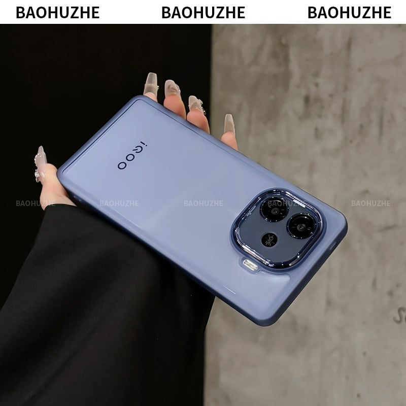 Prozirno kućište s elektroplatiranim zrcalnim okvirom za iQOO Z9 Turbo / Z9X