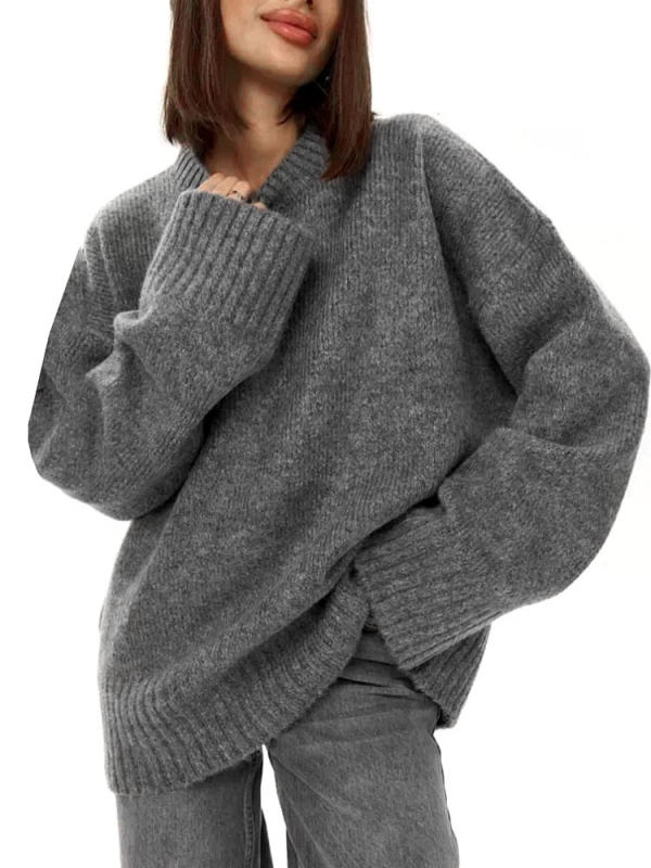 Női oversized kapucnis kötött pulóver, laza fazon