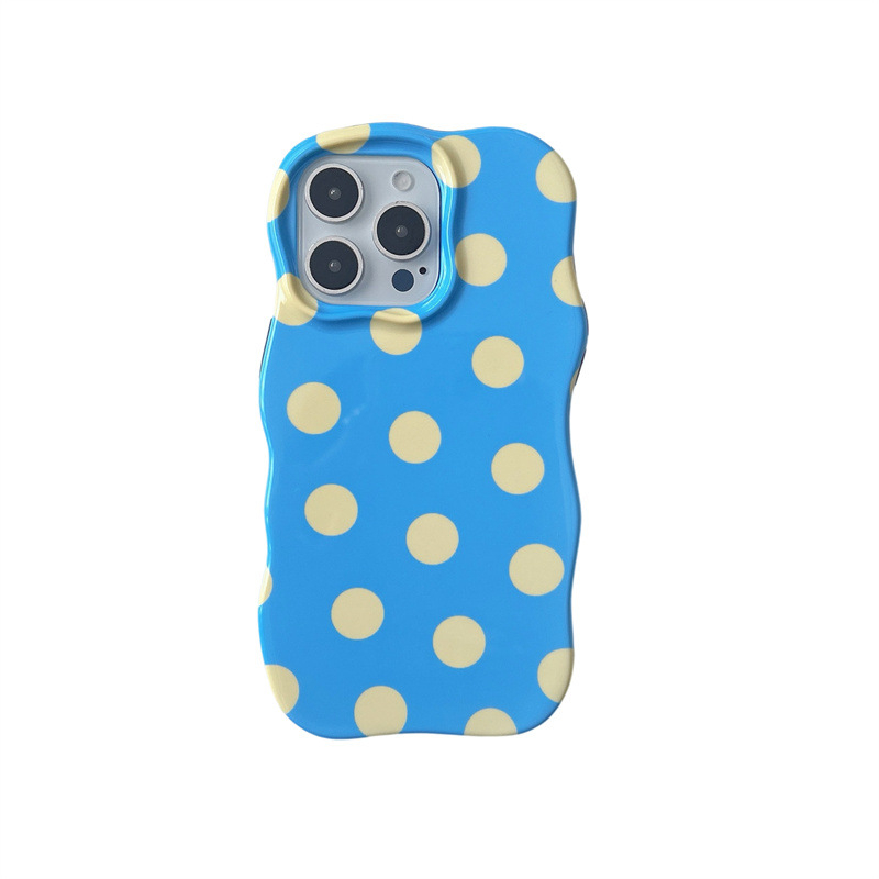 Retro kućište za iPhone s točkicama i kontrastnim bojama, dvostruki valoviti uzorak, za iPhone 14, 13, 13 Pro Max, 13 Pro, 14 Pro, 14 Pro Max