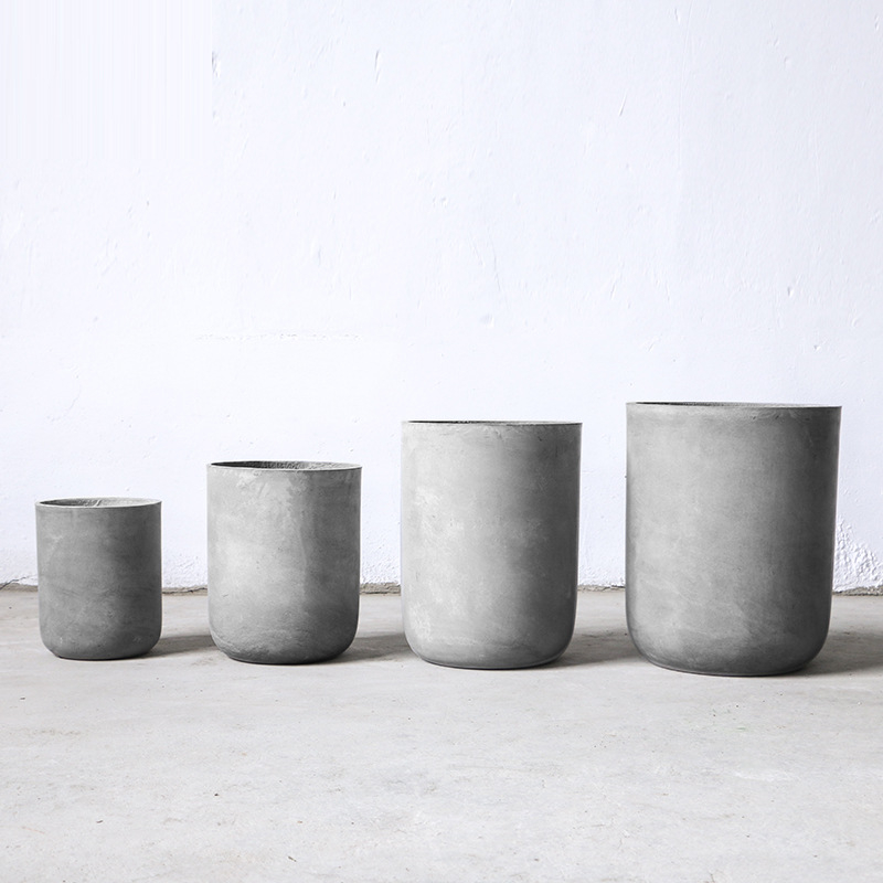 Okrugla betonska posuda za vanjsku upotrebu, moderni europski minimalistički stil, magnezijski cement, ukras za dom i krajolik