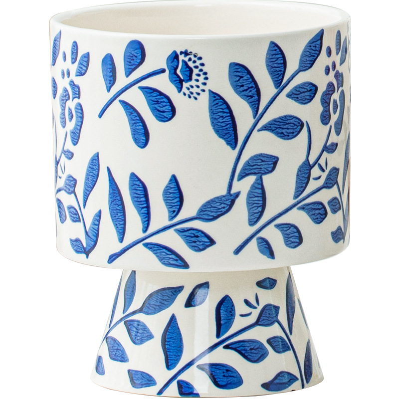 Prilagođeni keramički stolni lonac za orhideje, novi kineski stil, plavo-bijela porcelanska mini vaza
