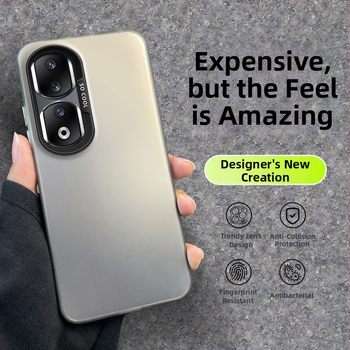 Puzdro pre Honor 90 Pro REP-AN00, matný povrch, odolný tvrdý kryt proti pádom, vylepšená strieborná farba