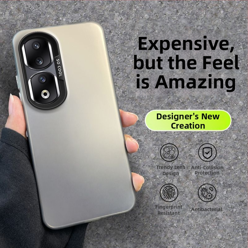 Puzdro pre Honor 90 Pro REP-AN00, matný povrch, odolný tvrdý kryt proti pádom, vylepšená strieborná farba