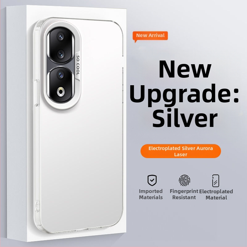Puzdro pre Honor 90 Pro REP-AN00, matný povrch, odolný tvrdý kryt proti pádom, vylepšená strieborná farba