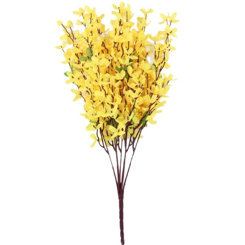 Žuto umjetno cvijeće Forsythia, sa sedam grančica, za svadbenu fotografiju i dekoraciju dvorane