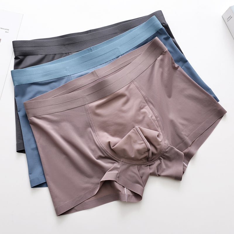 Muške bokserice japanskog stila, jednobojne, od ice silk materijala, prozračne, antibakterijske, bezšivne, srednje visine struka