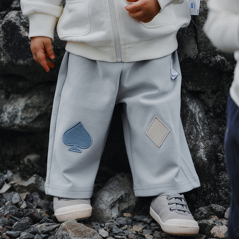 Unisex dječje hlače s ravnim krojem, pamuk, nordijski stil, proljeće–jesen 2025, model 5YCK019