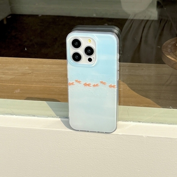 Minimalistička futrola s gradijentom zlatne ribice za iPhone 13/14/15/16 i 17 Pro Max