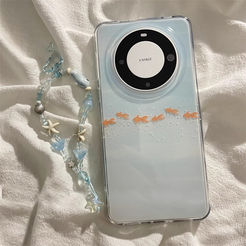 Minimalistička futrola s gradijentom zlatne ribice za iPhone 13/14/15/16 i 17 Pro Max