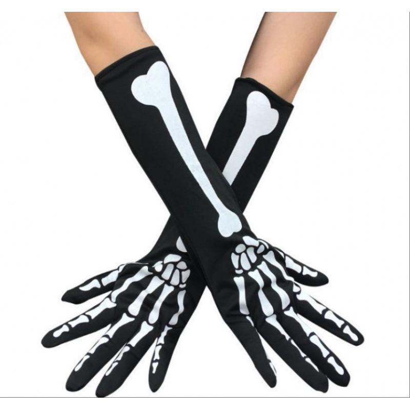 Halloween čarape sa skeletom, svijetle u mraku, baršunaste tanke za žene