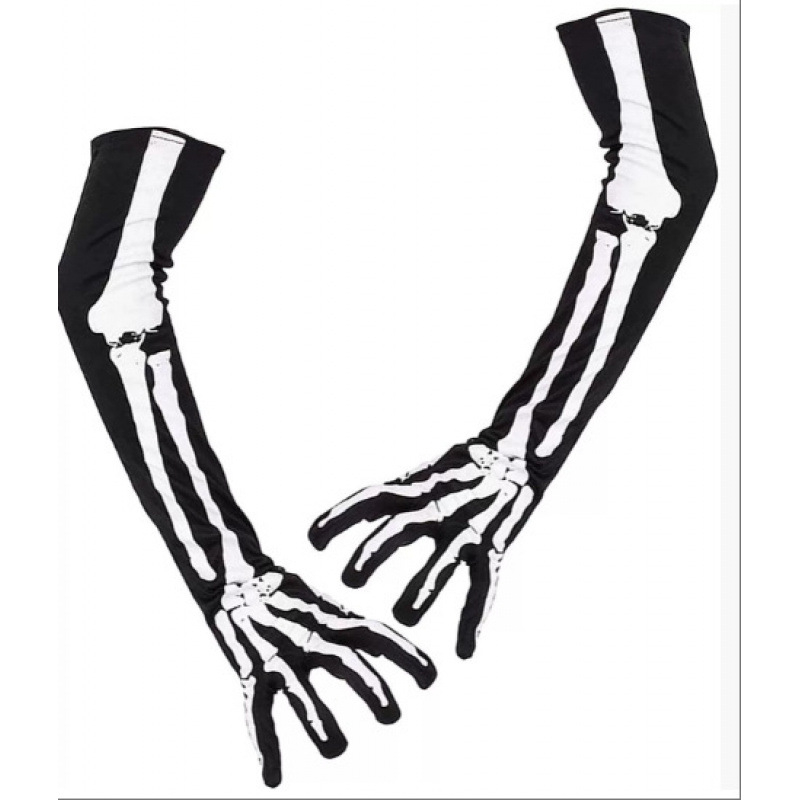Halloween čarape sa skeletom, svijetle u mraku, baršunaste tanke za žene