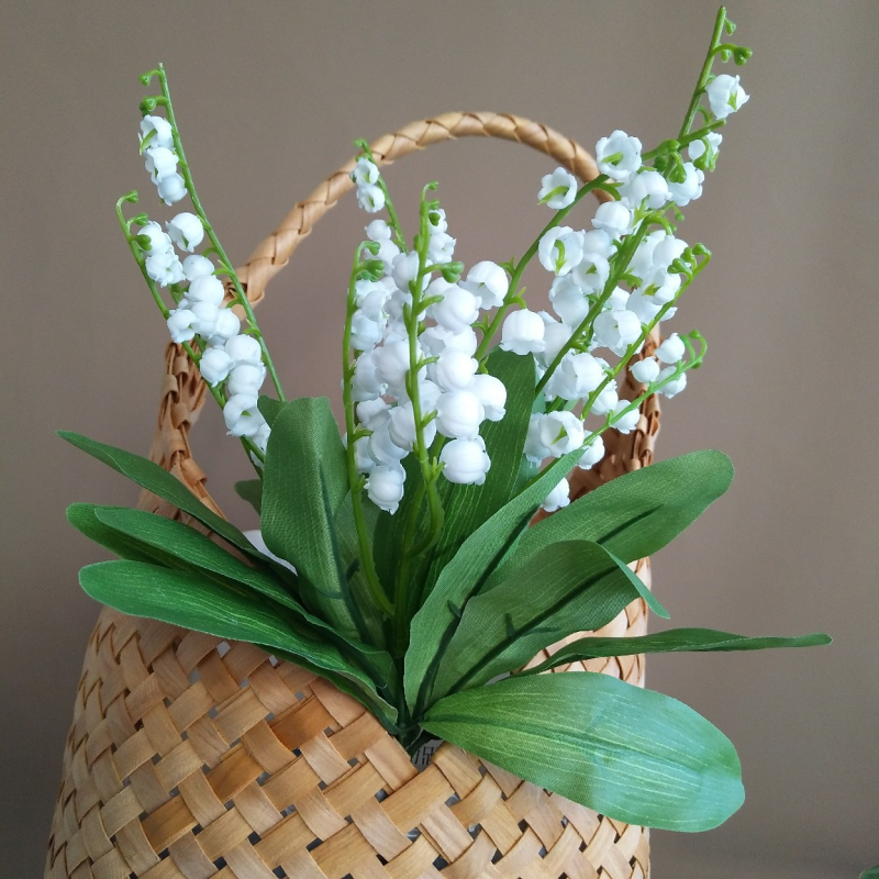 Buket Lily of the Valley i Bellflower, nordičkog stila, za vjenčanja i rekvizite za fotografiranje