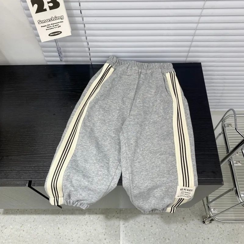 Gyerekeknek készült koreai stílusú pamut jogger nadrág, laza szabás, tavasz-őszi viselet