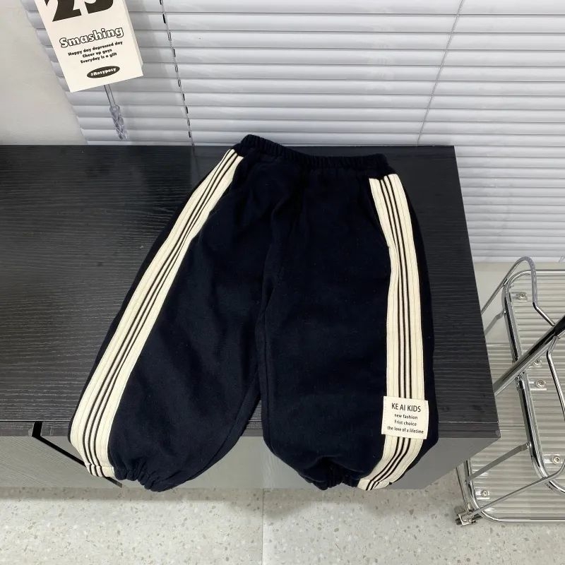 Gyerekeknek készült koreai stílusú pamut jogger nadrág, laza szabás, tavasz-őszi viselet