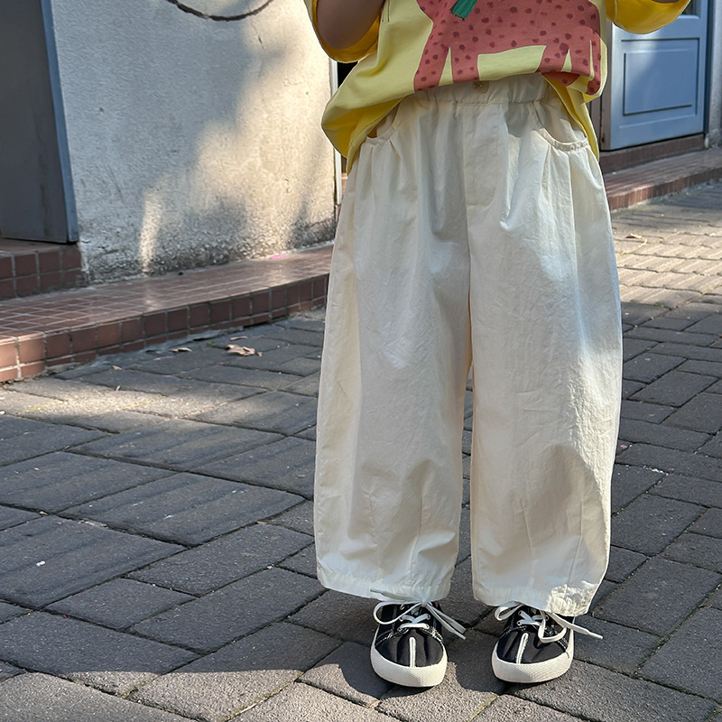 Aimo Beibei dječje ljetne hlače za djevojčice, korejskog stila, jednofarbne pamuk, protiv komaraca, patchwork, casual hlače