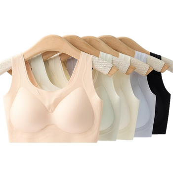 Bešivni grudnjak za žene s malim grudima, ljetni tank-top stil s košaricama 3/4, bez žica, prozračan, s fiksnim dvostrukim naramenicama