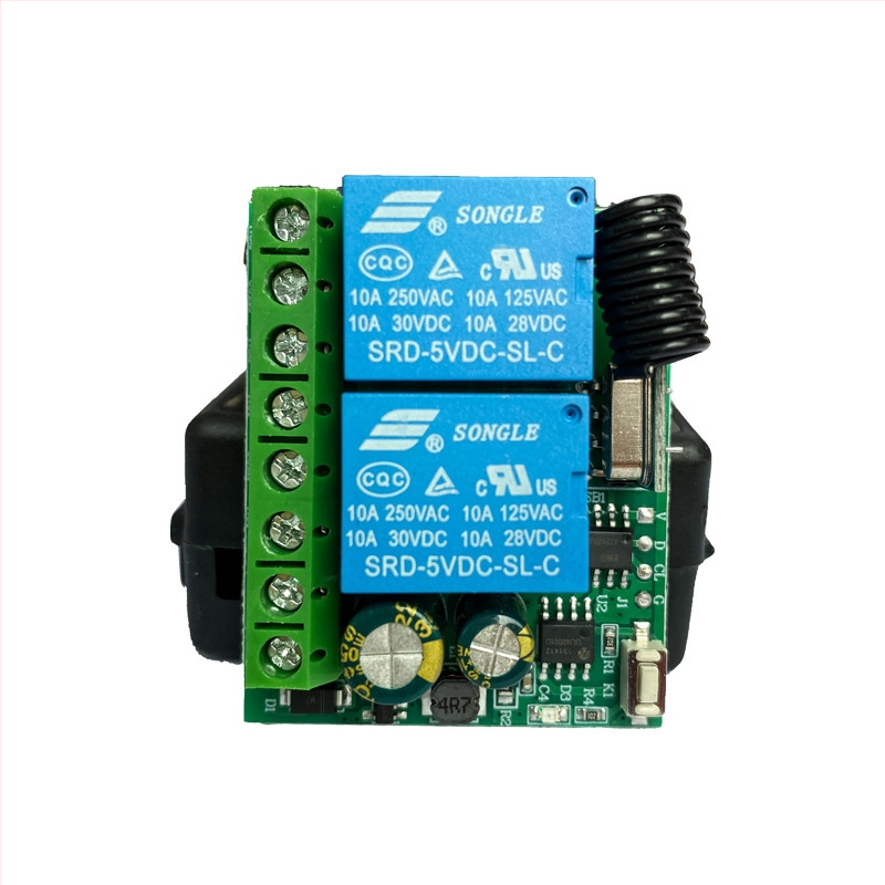 DC6V-30V široki raspon napona, 2-kanalni prekidač za upravljanje motorom s daljinskim upravljačem, naprijed/natrag, LED upravljanje, 433MHz