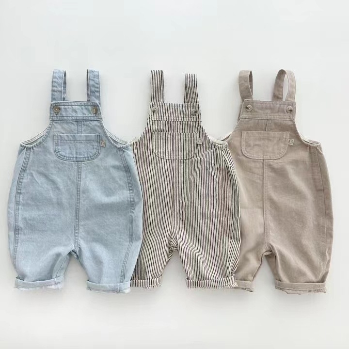 Koreai stílusú vállpántos gyerek overál, denim, tavasz–ősz, szabadidős külső viselet