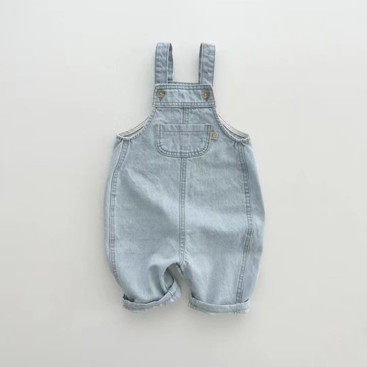 Koreai stílusú vállpántos gyerek overál, denim, tavasz–ősz, szabadidős külső viselet