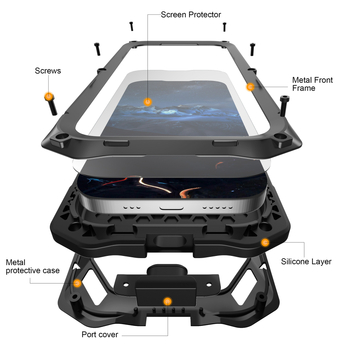 Carcasă metalică de protecție pentru Google Pixel 9/10 Pro XL, cu acoperire completă, suport încorporat, rezistentă la căderi, anti-derapare, praf și anti-amprente.