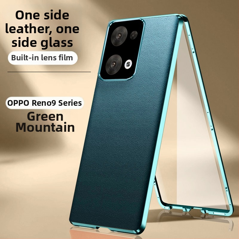 Carcasă metalică cu acoperire integrală pentru OPPO Reno9 Pro+, stil minimalist, cu magnet și protecție la cădere