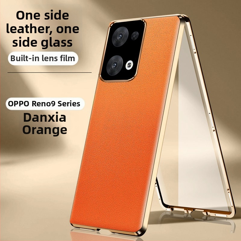Carcasă metalică cu acoperire integrală pentru OPPO Reno9 Pro+, stil minimalist, cu magnet și protecție la cădere