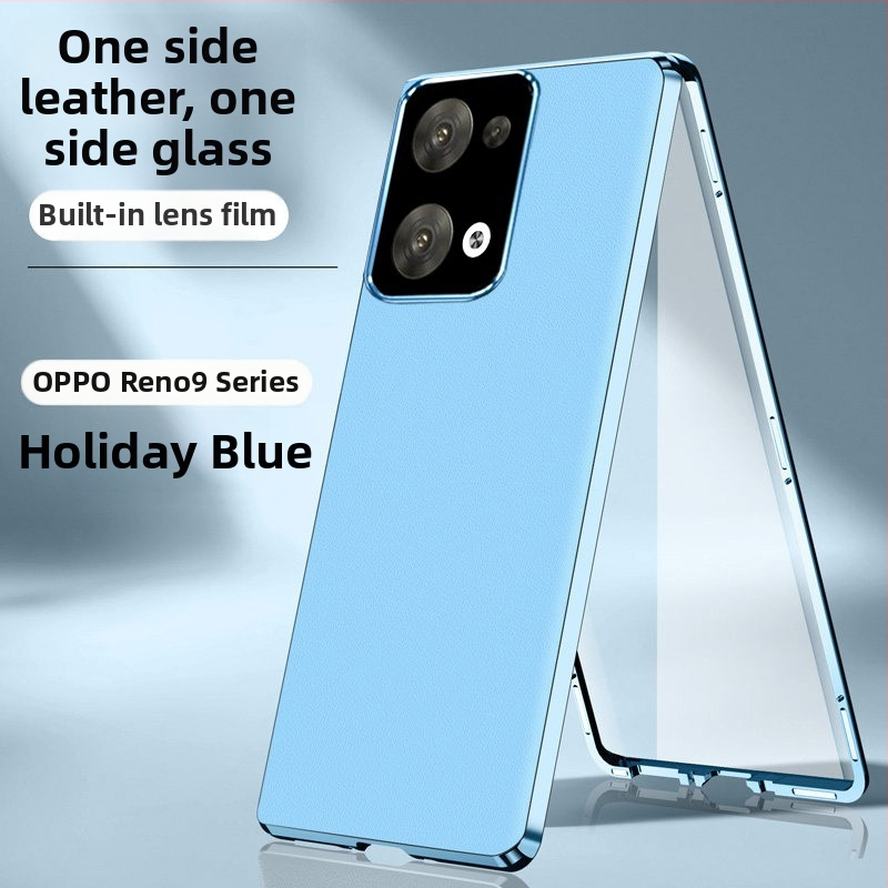 Carcasă metalică cu acoperire integrală pentru OPPO Reno9 Pro+, stil minimalist, cu magnet și protecție la cădere