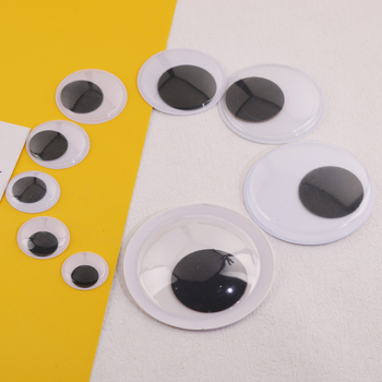 4–50 mm crno-bijele naljepnice za oči s ljepilom, pokretne oči za DIY lutke, 3D dekorativne oči
