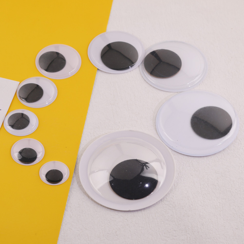 4–50 mm crno-bijele naljepnice za oči s ljepilom, pokretne oči za DIY lutke, 3D dekorativne oči