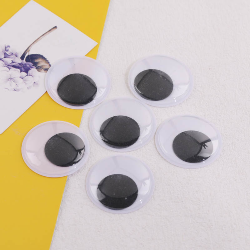4–50 mm crno-bijele naljepnice za oči s ljepilom, pokretne oči za DIY lutke, 3D dekorativne oči