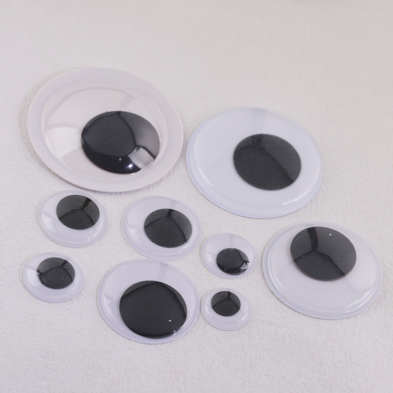 4–50 mm crno-bijele naljepnice za oči s ljepilom, pokretne oči za DIY lutke, 3D dekorativne oči