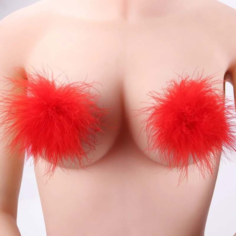 Silikonske bradavice pastile s dizajnom perja, kružno nevidljive naljepnice za grudi, seksi dodatak grudnjaku