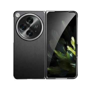 Carcasă OPPO Find N5/N3 cu ecran pliabil, piele sintetică lucioasă, finisaj electroplacat, protecție antișoc