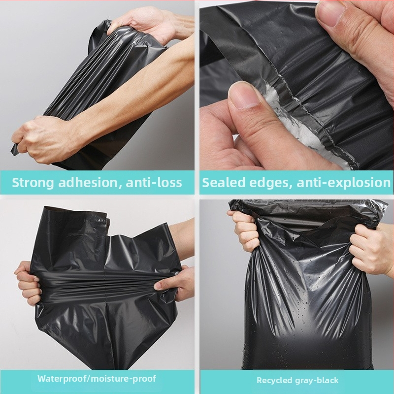 Expresná baliaca taška, šedý recyklovaný PE plast, rozmery 28×42 cm