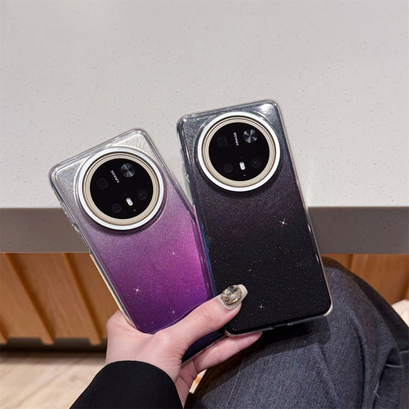 Husă pentru Huawei Mate 70 Pro, cu efect gradient și glitter, model Pura70 – protecție anti-cădere