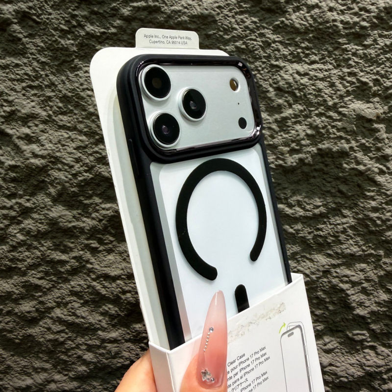 Carcasă dură magnetică din acril portocalie, cu inel C, pentru iPhone XR – design tip cadru foto
