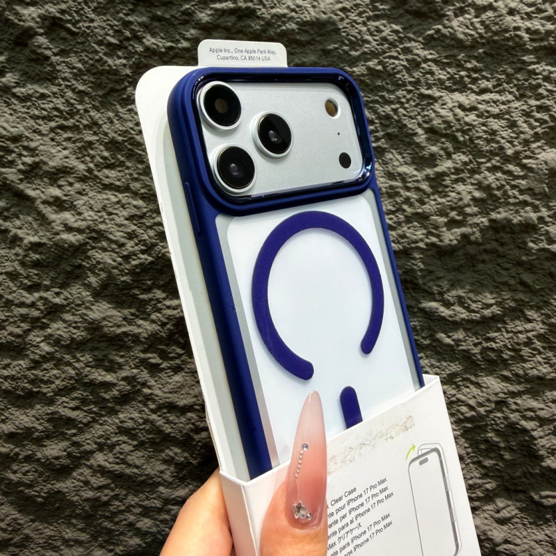 Carcasă dură magnetică din acril portocalie, cu inel C, pentru iPhone XR – design tip cadru foto