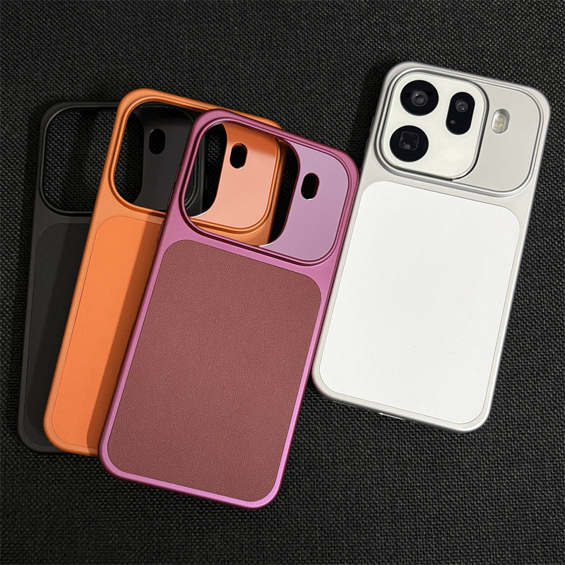 Carcasă de protecție OPPO Find X9 Pro - portocalie, lux minimalist, piele artificială, închidere magnetică, textură mată, carcasă rigidă
