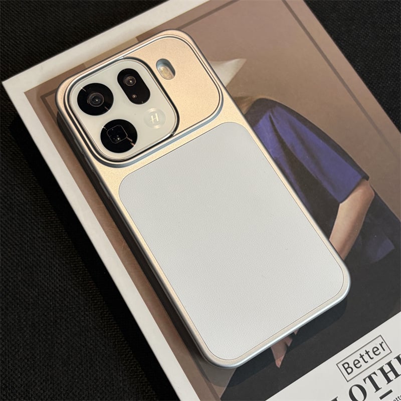 Carcasă de protecție OPPO Find X9 Pro - portocalie, lux minimalist, piele artificială, închidere magnetică, textură mată, carcasă rigidă